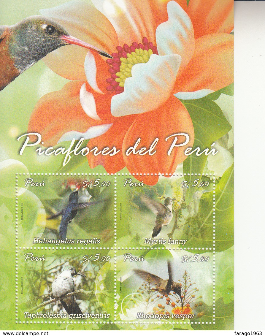 2013 Peru Hummingbirds Oiseaux Souvenir Sheet    MNH - Perù