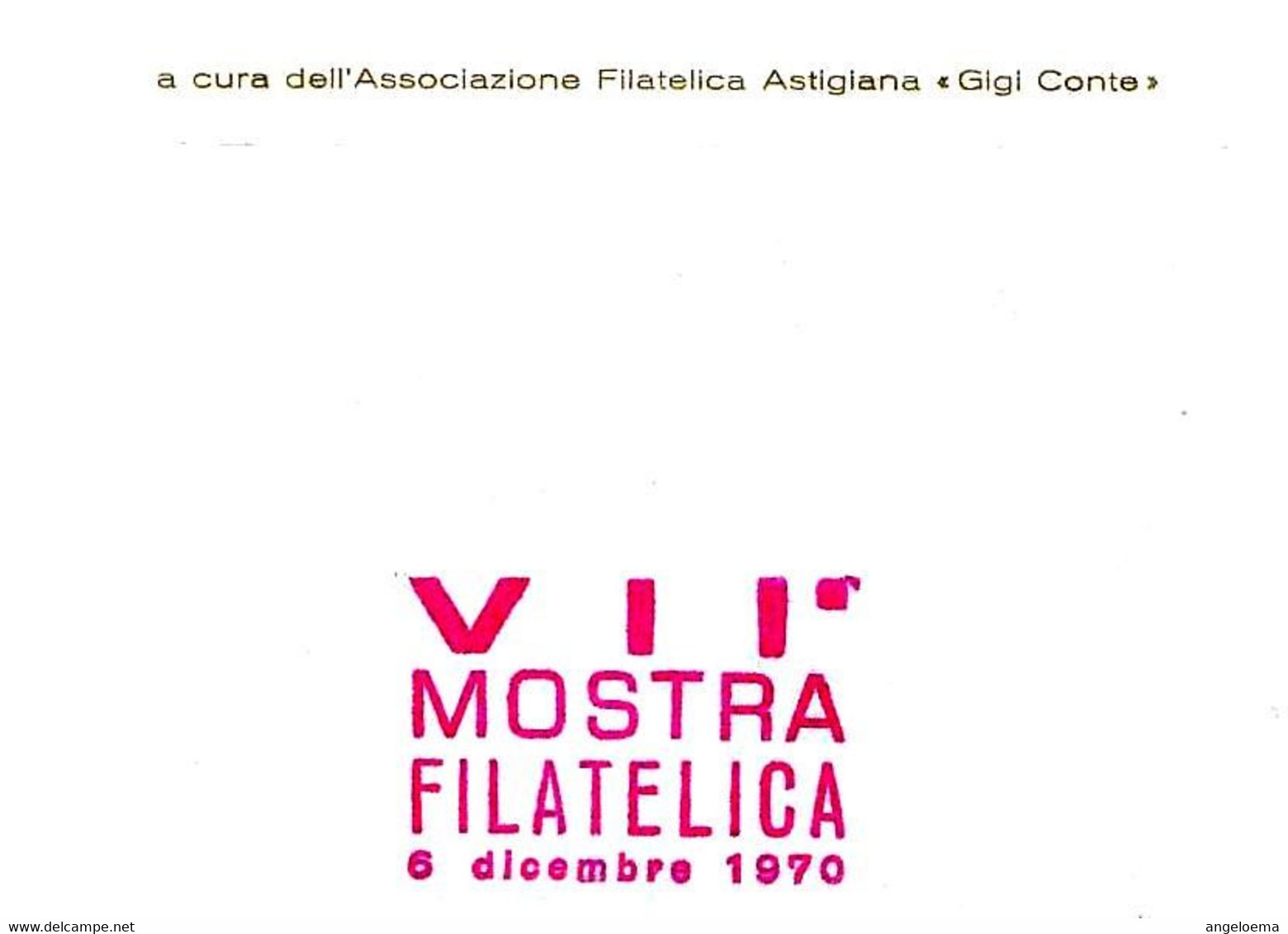 ITALIA - 1970 ASTI 12^ Giornata Francobollo - VII Mostra Filatelica Annullo Fdc + Timbro Rosso Su Busta Speciale - 3603 - Non Classificati
