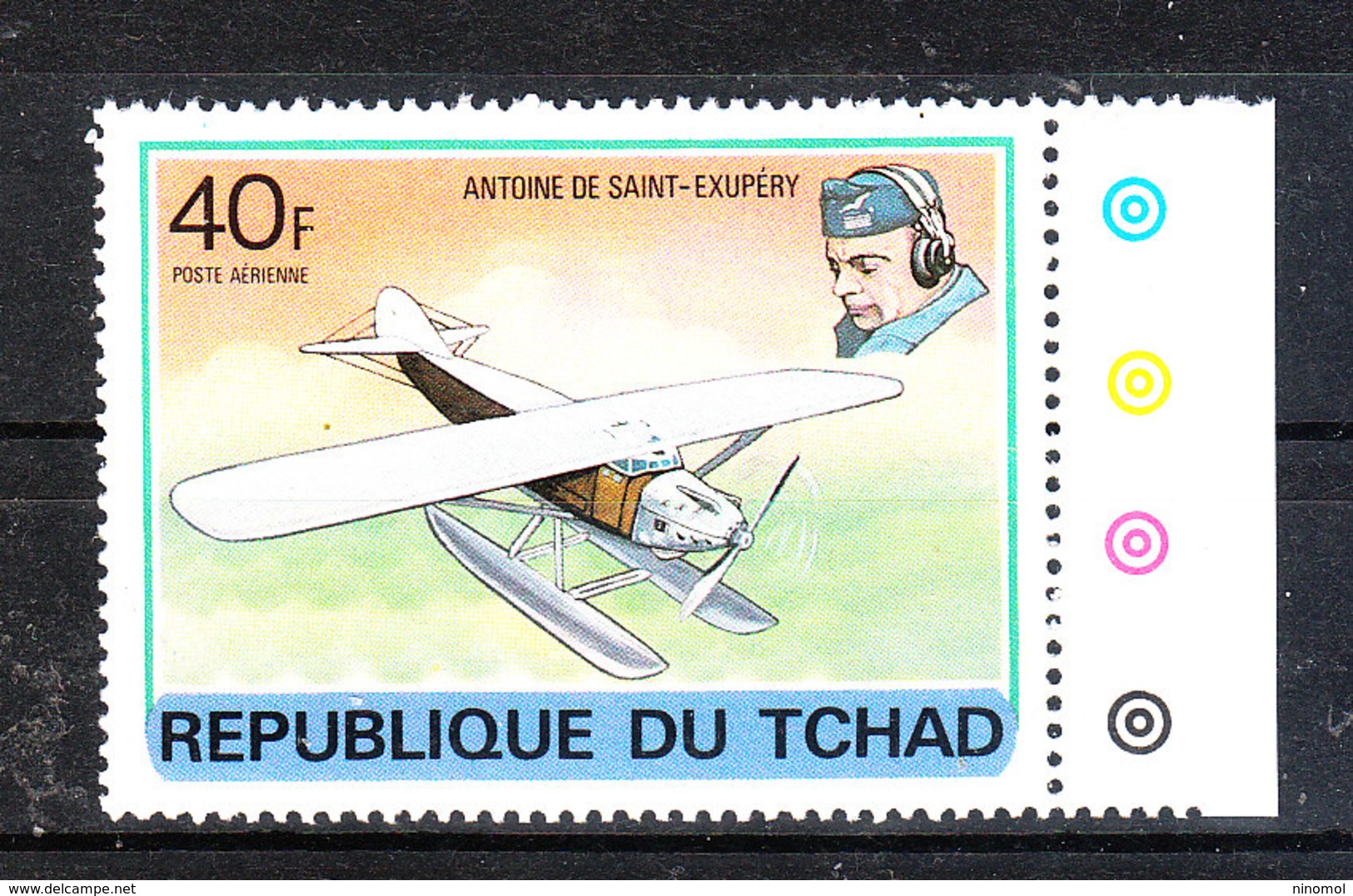 Ciad  Chad  - 1978. Storia Dell' Aviazione. Saint Exuperì E Suo Aereo.Aviation History. Saint Exuperì And His Plane. MNH - Aerei