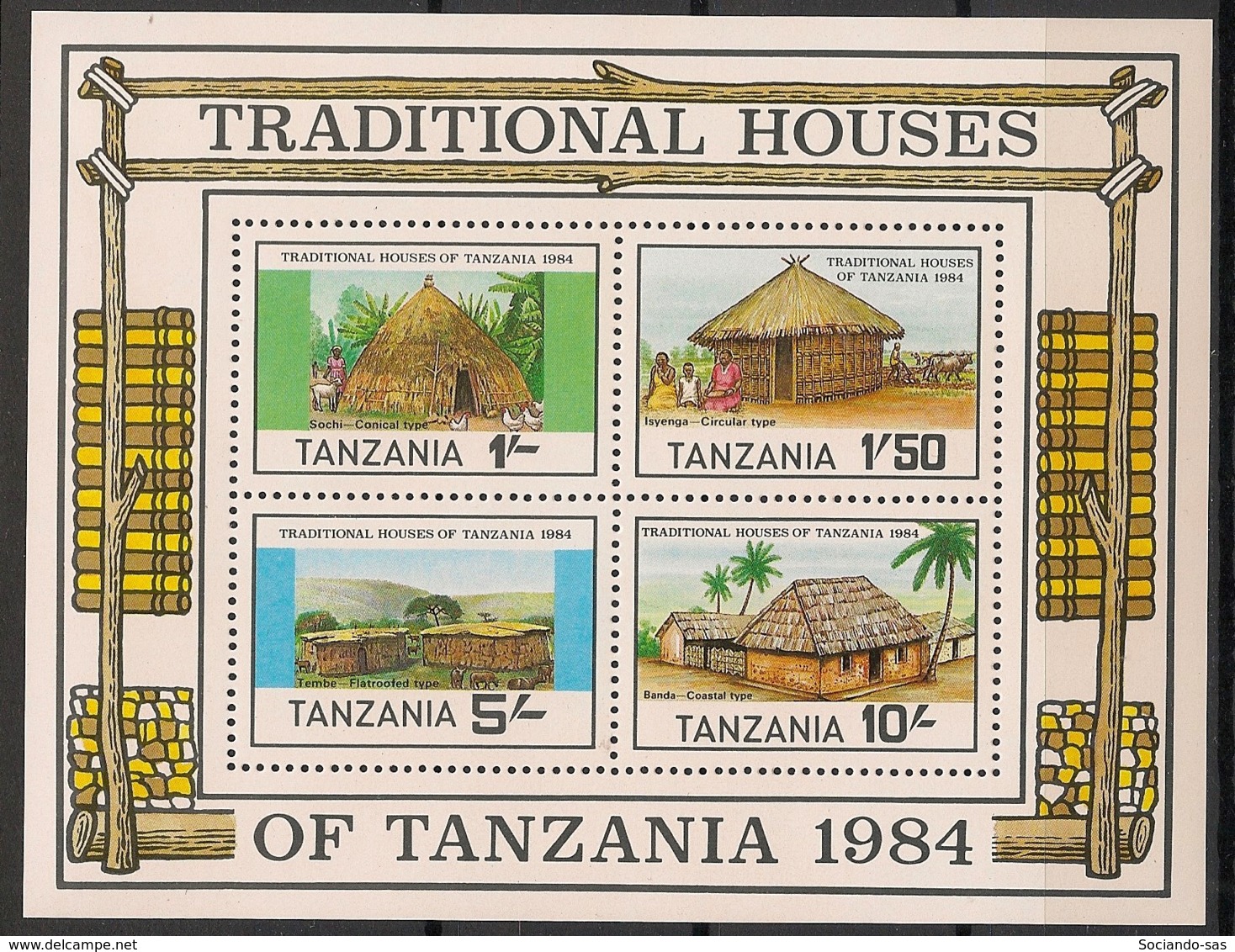 Tanzania - 1984 - N°Mi. Bloc 39 - Habitat Traditionnel - Neuf Luxe ** / MNH / Postfrisch - Tanzania (1964-...)