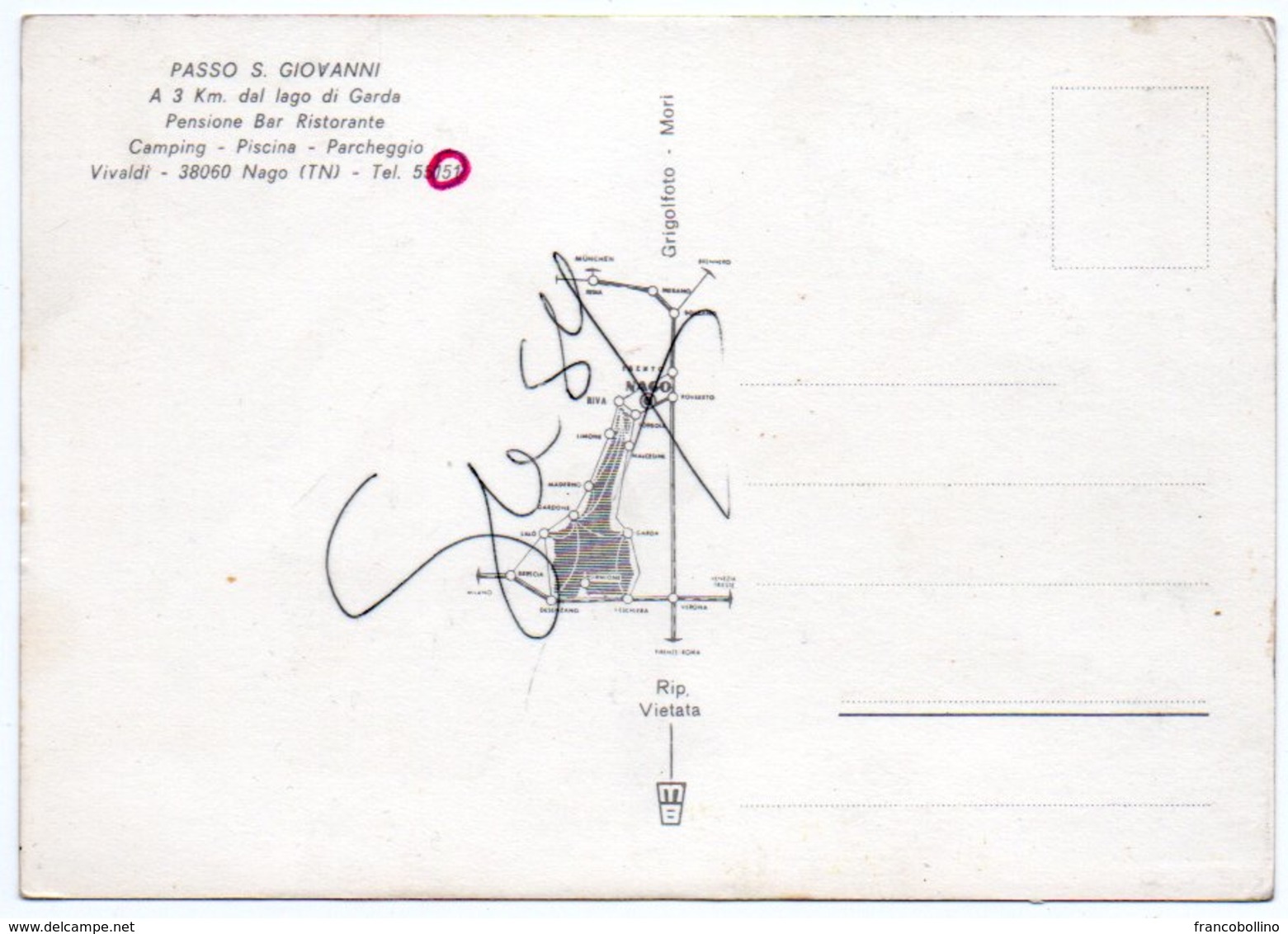 PASSO S.GIOVANNI/NAGO (TN) PENSIONE VIVALDI/VW KAFER/BEETLE/COCCINELLE / CARAVAN / FIAT 600/ APE PIAGGIO/VESPA /OX-CART - Trento