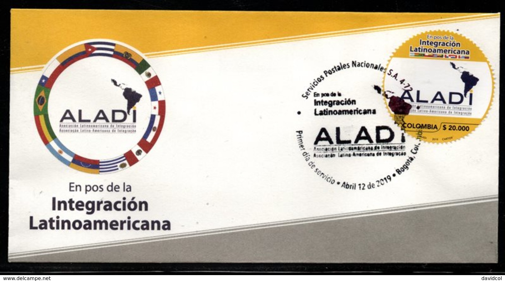 COLOMBIA- KOLUMBIEN- 2019 FDC/SPD. LATIN AMERICAN INTEGRATION ASSOCIATION - CIRCULAR STAMP - Colombia