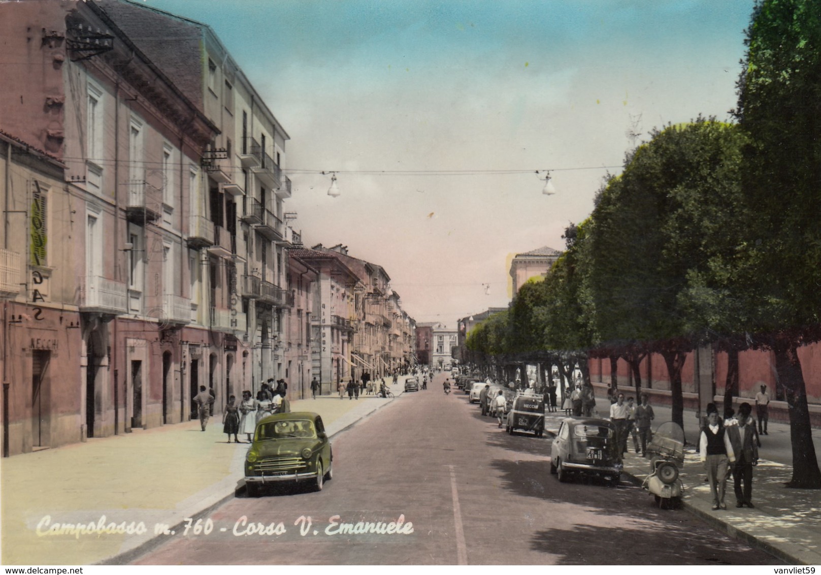 CAMPOBASSO-CORSO VITTORIO EMANUELE-CARTOLINA VERA FOTOGRAFIA-VIAGGIATA IL 6-4-1957 - Campobasso