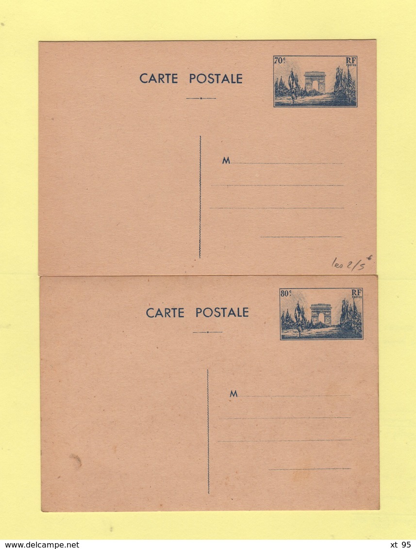 Entier Type Carte Postale - 70c Et 80c Defile De La Victoire - Standard Postcards & Stamped On Demand (before 1995)