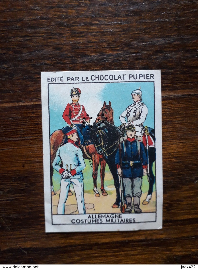 L20/64 Chromo Image Chocolat Pupier. Allemagne. Costumes Militaires - Altri & Non Classificati