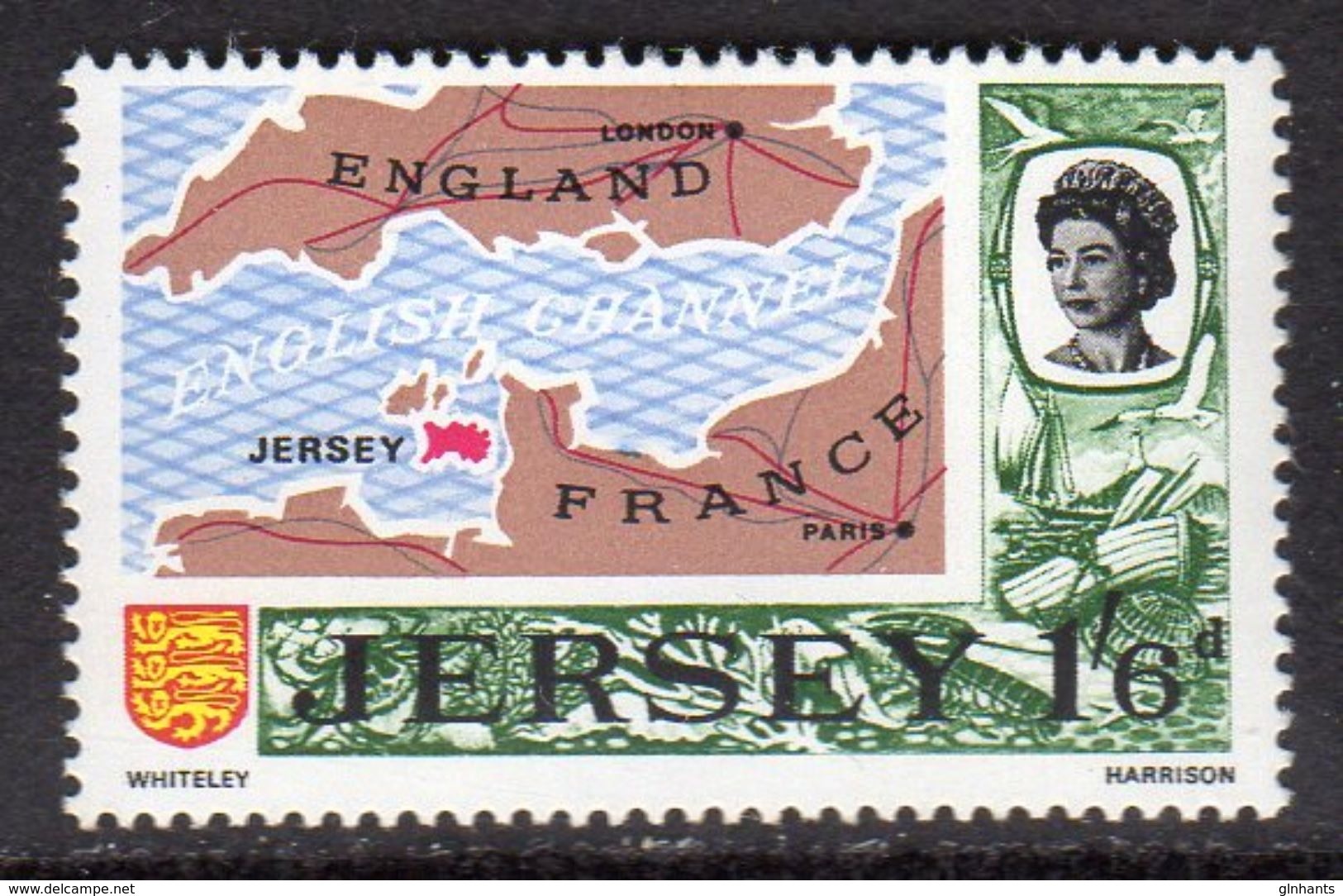 GB JERSEY - 1969 DEFINITIVE 1/6 ENGLISH CHANNEL STAMP SG 24 FINE MNH ** - Jersey