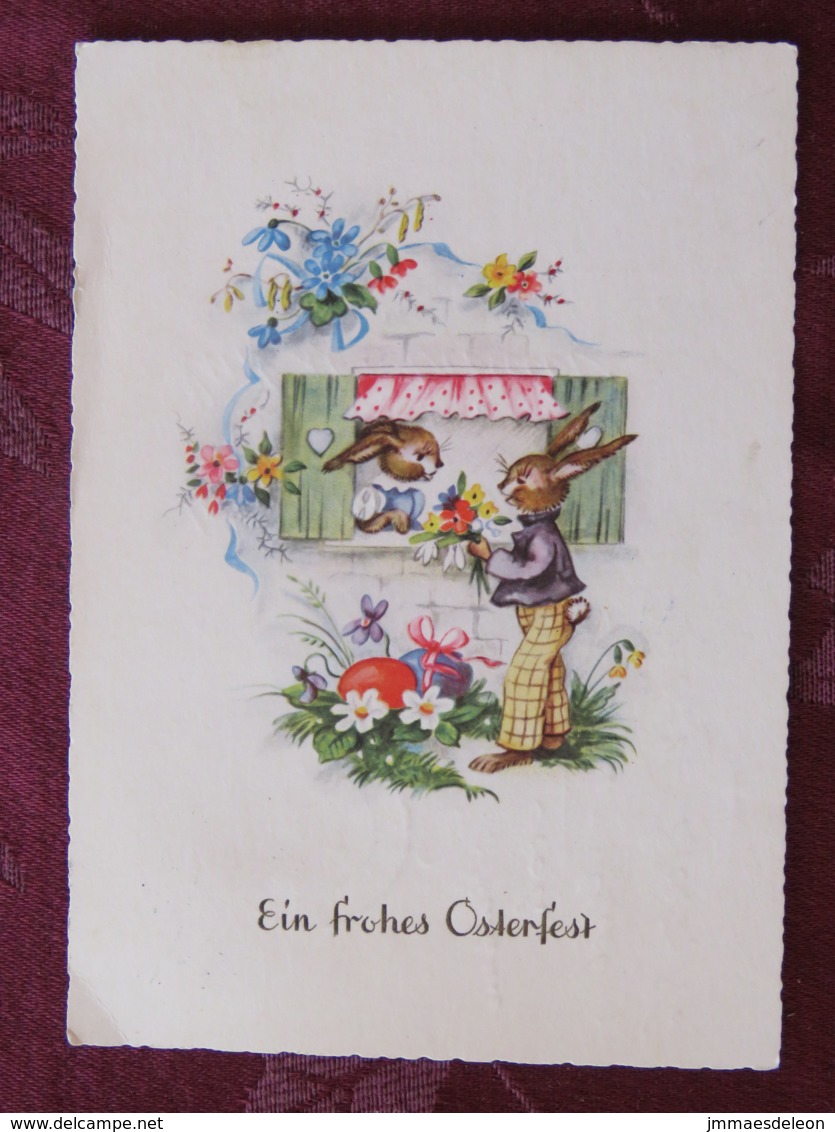 Germany 1963 Postcard " Easter - Rabbit - Eggs " Solingen To Solingen - Luther - Briefe U. Dokumente