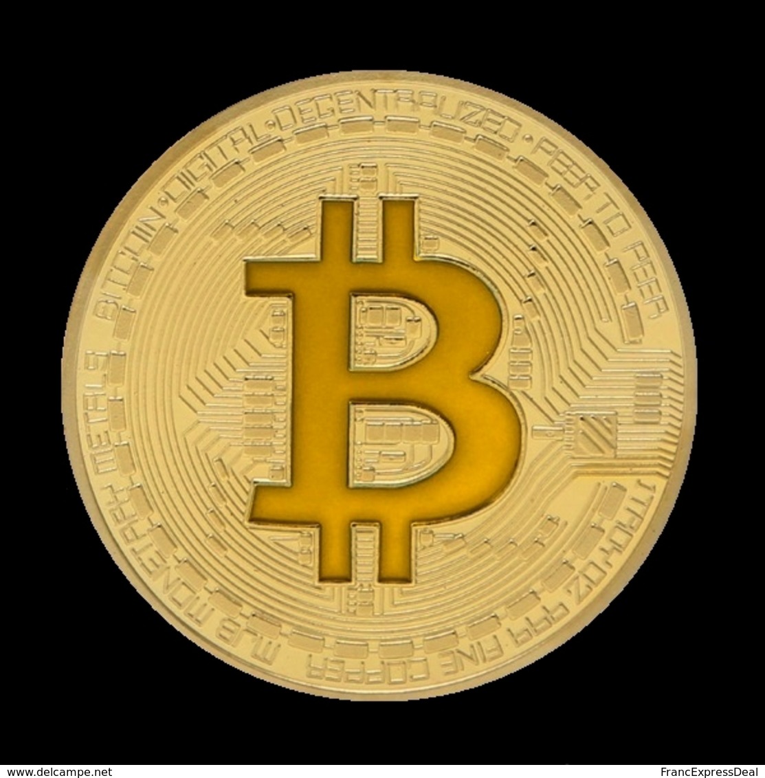 1 Pièce Plaquée OR ( GOLD Plated Coin ) - Bitcoin BTC ( Jaune ) - Other & Unclassified