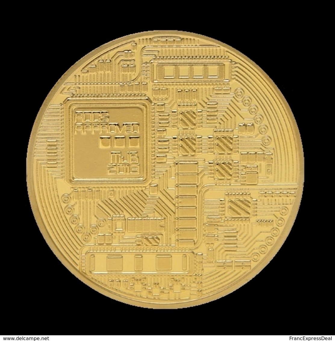 1 Pièce Plaquée OR ( GOLD Plated Coin ) - Bitcoin BTC ( Jaune ) - Other & Unclassified