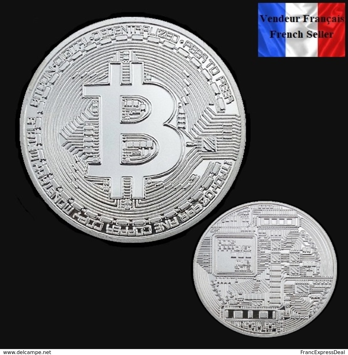 1 Pièce Plaquée ARGENT ( SILVER Plated Coin ) - Bitcoin BTC - Other & Unclassified