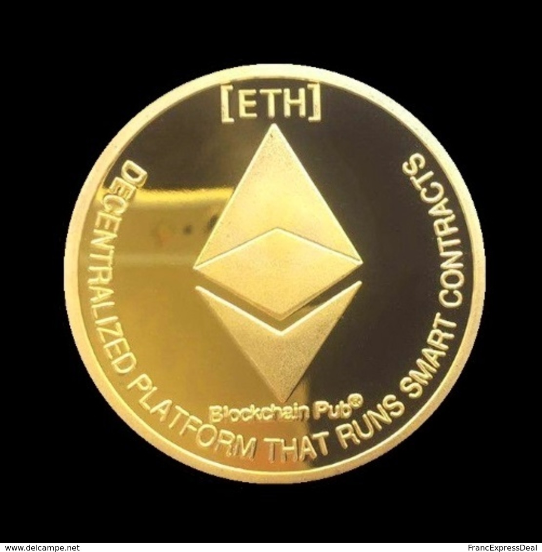 1 Pièce Plaquée OR ( GOLD Plated Coin ) - Ethereum ETH ( Ref 1 ) - Other & Unclassified