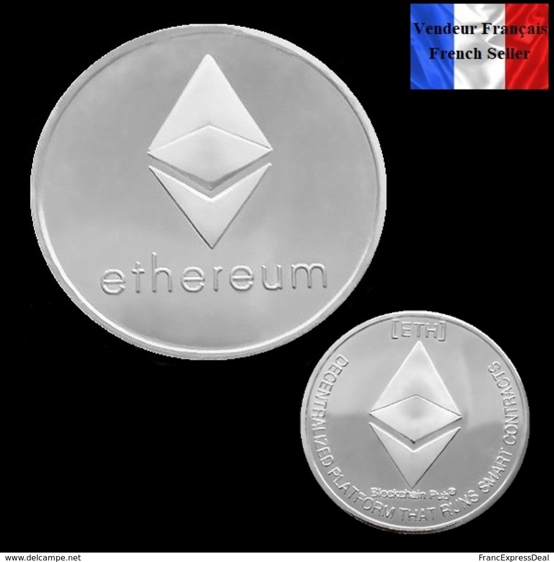 1 Pièce Plaquée ARGENT ( SILVER Plated Coin ) - Ethereum ETH ( Ref 2 ) - Other & Unclassified