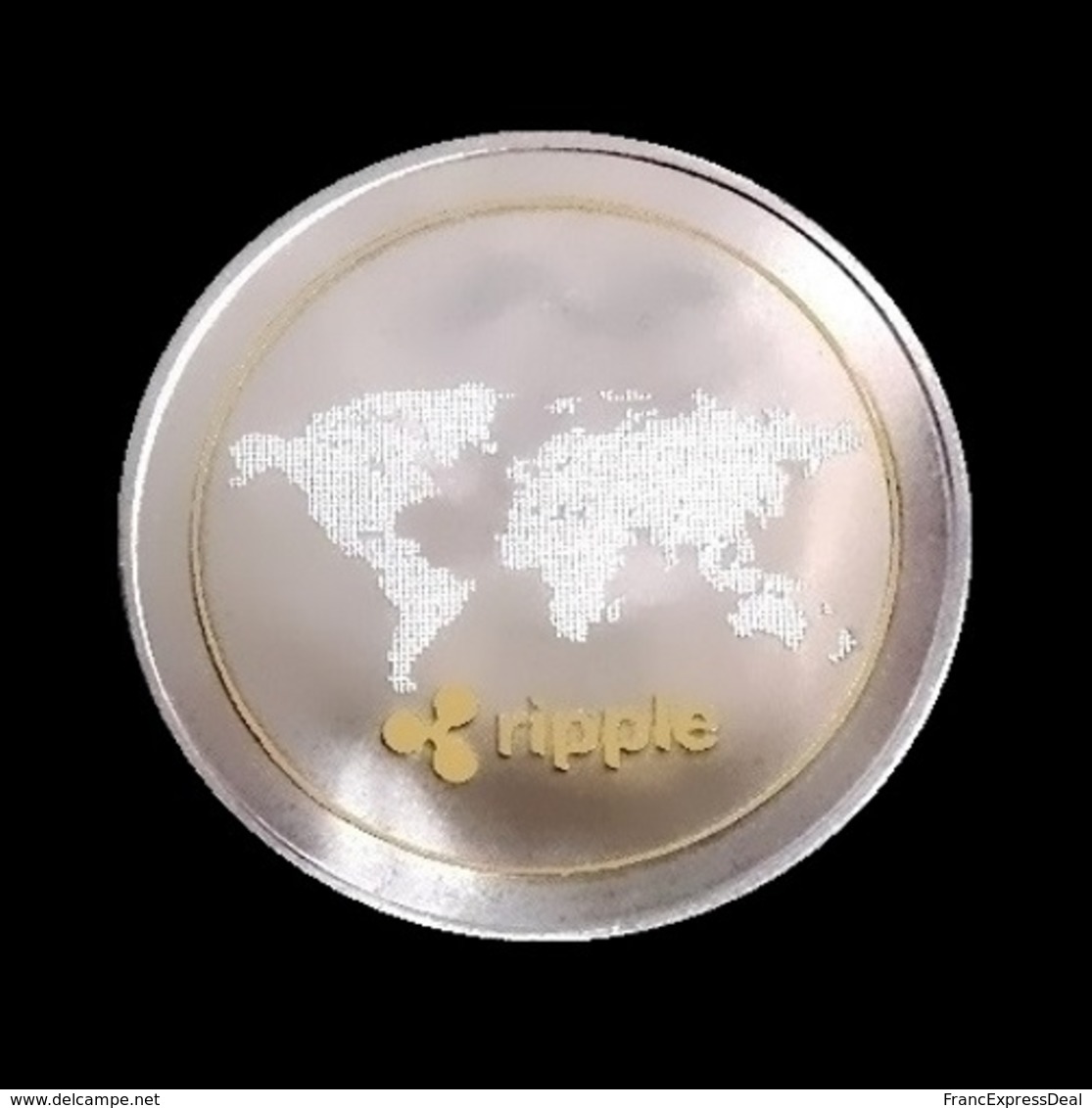 1 Pièce Plaquée OR Et ARGENT ( GOLD And SILVER Plated Coin ) - Ripple XRP - Other & Unclassified