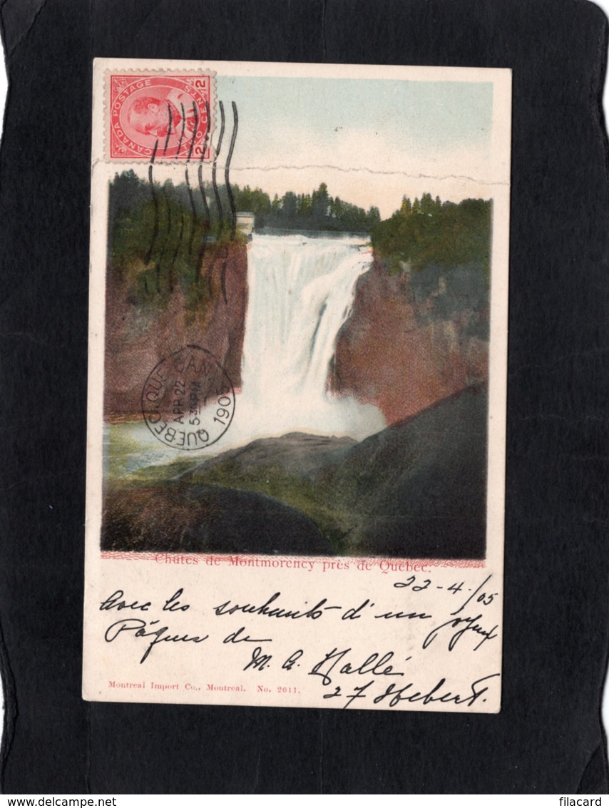 85634   Canada,  Chutes De Montmorency Pres De Quebec,  VG  1905 - Cataratas De Montmorency