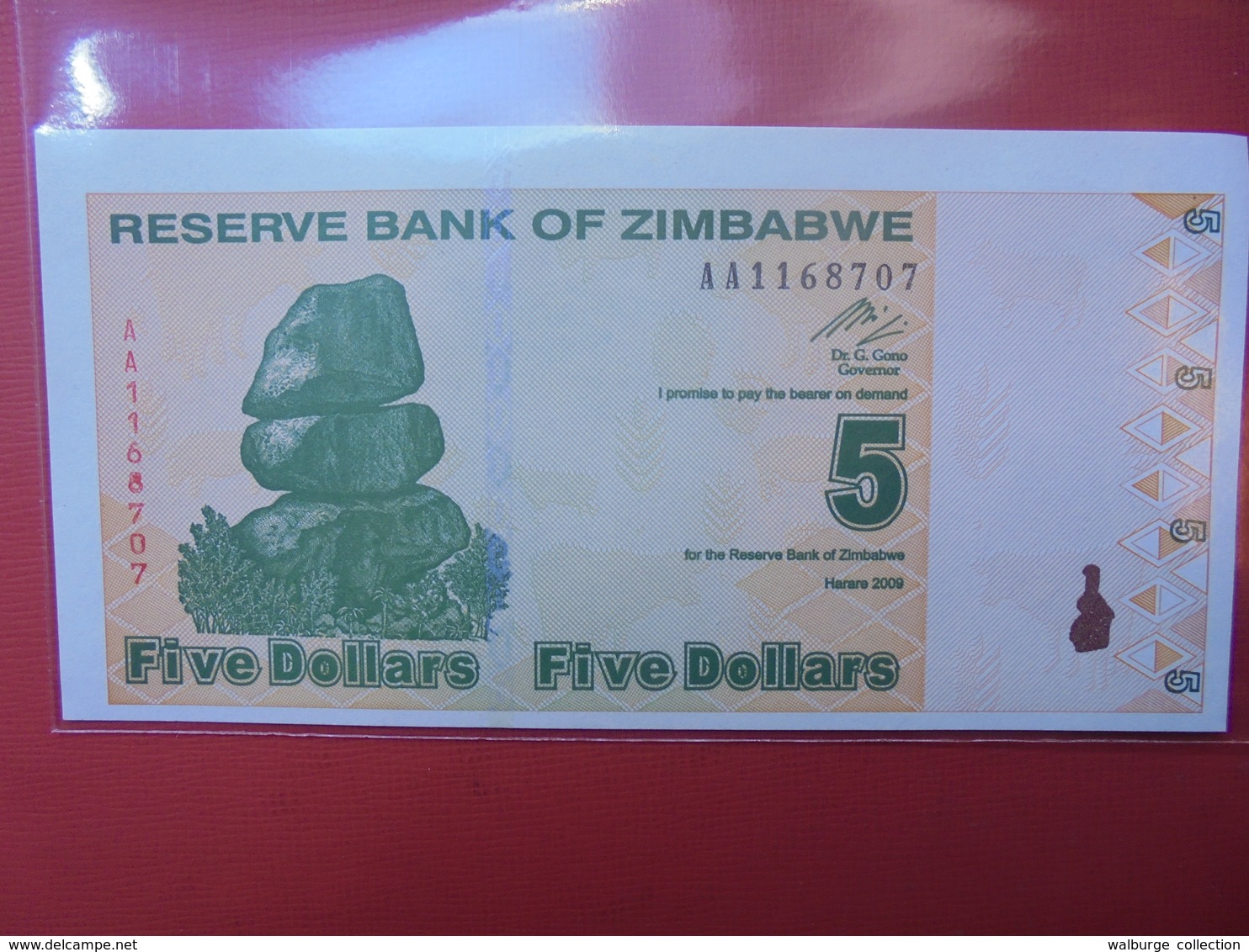 ZIMBABWE 5$ 2009 PEU CIRCULER/NEUF - Simbabwe