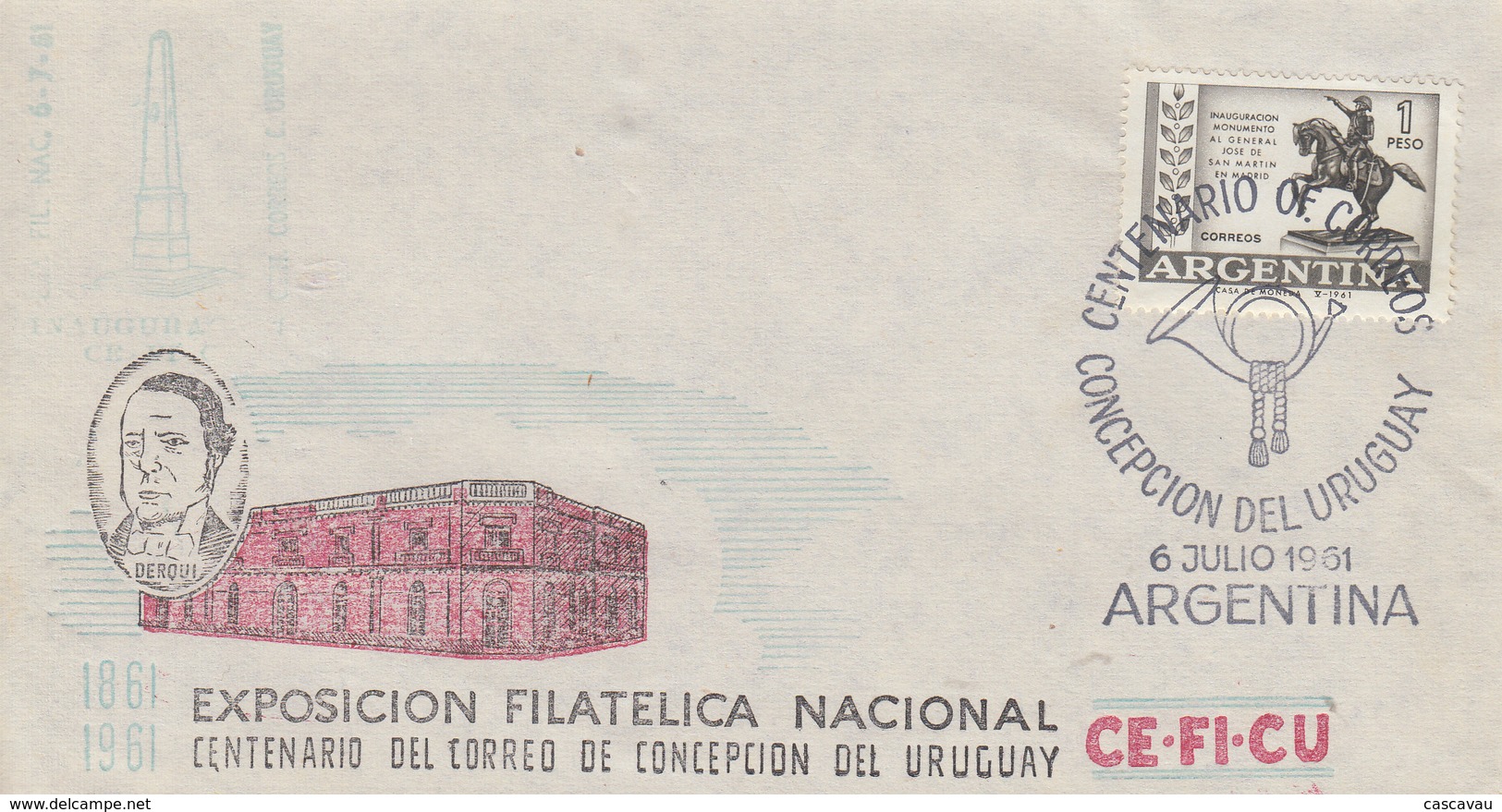 Enveloppe   ARGENTINE   Exposition  Philatélique   1961 - Esposizioni Filateliche