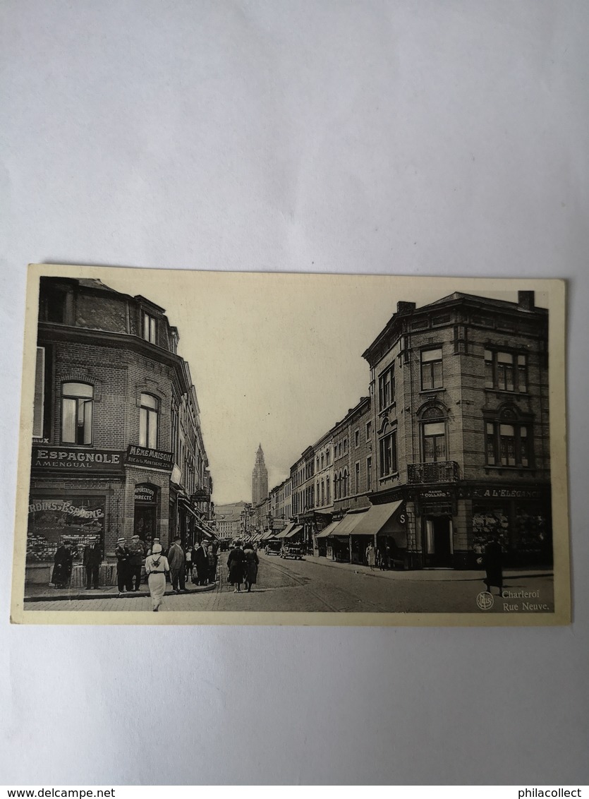 Charleroi // Rue Neuve (animee) Ca 1939 Bijzondere Stempel - Charleroi