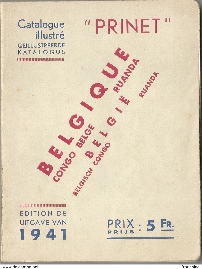 CATALOGUE PRINET - BELGIQUE CONGO BELGE Et RUANDA - 1941 - Belgium