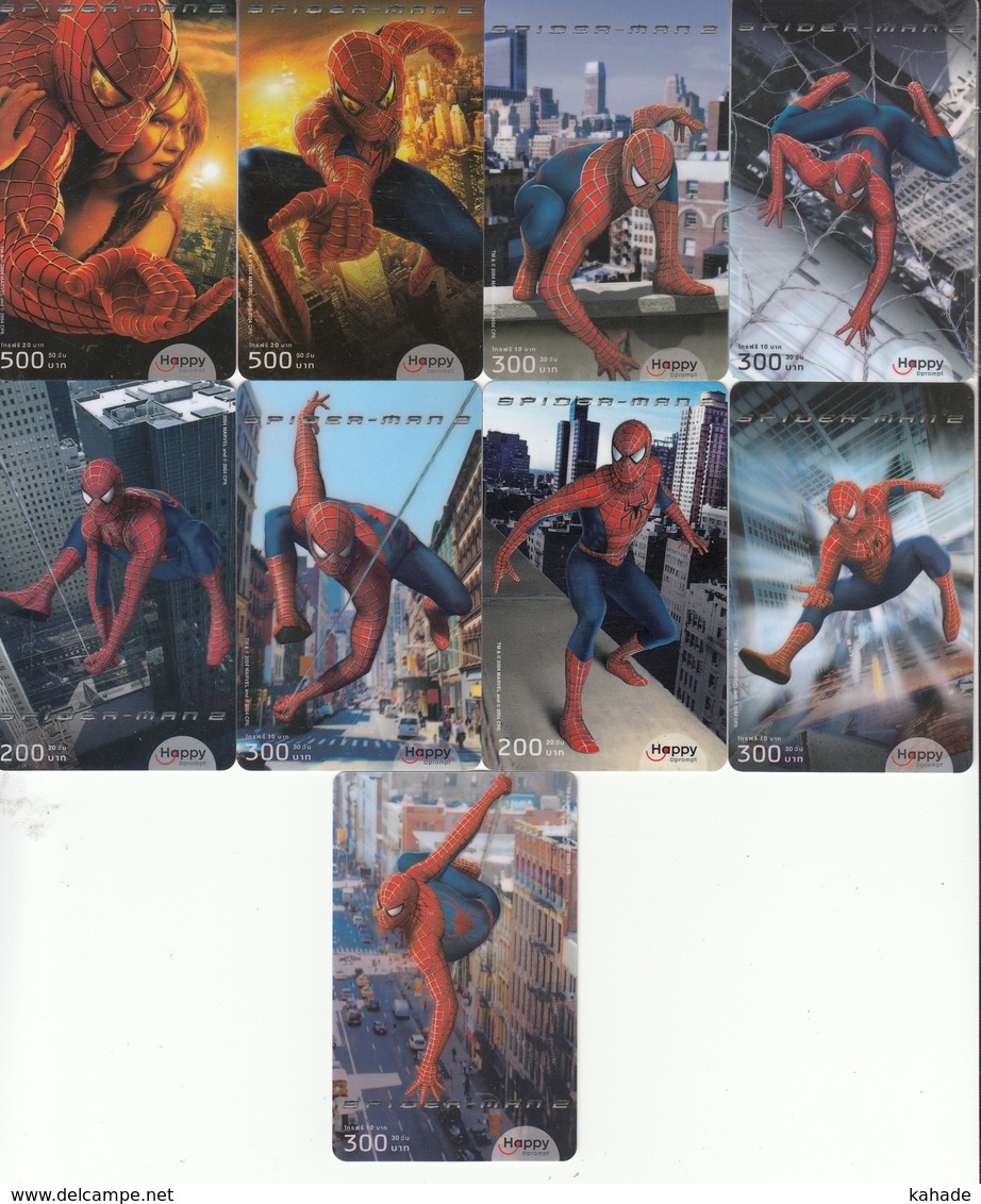 Set 9 Thailand Phonecards  Spiderman Comic - Comics