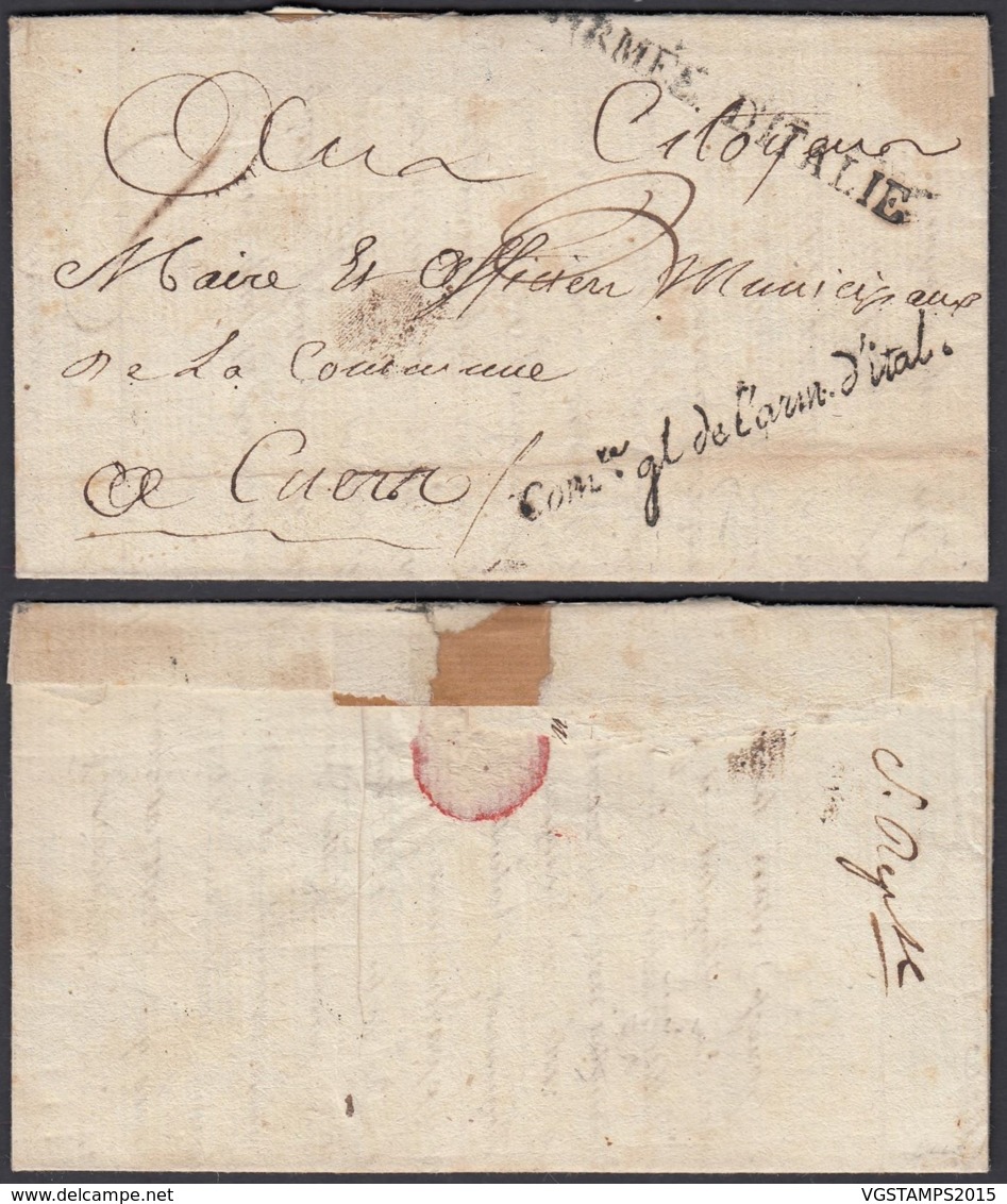 LETTRE DATE DE NICE 1794 " ARMEE D ITALIE " COM.reGL DE L ARM.D ITAL. (DD) DC-2914 - Marques D'armée (avant 1900)