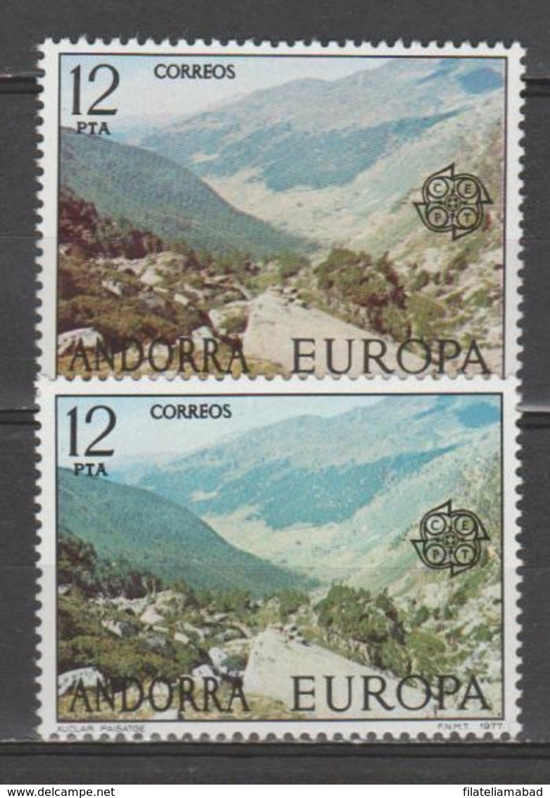 ANDORRA CORREO ESPAÑOL VARIEDAD 2 SELLOS TOTALMENTE DISTINTO COLOR (K.4.) - Nuevos