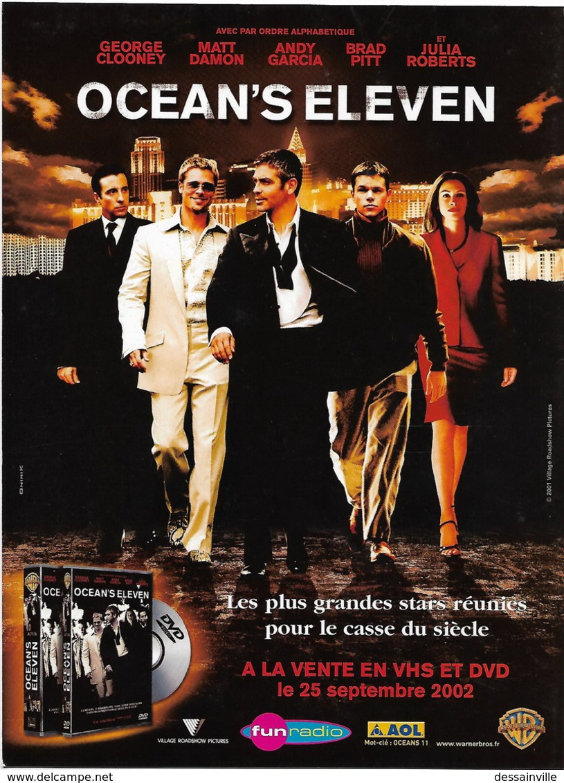 PORTFOLIO COLLECTOR Du Film OCEAN'S ELEVEN De SODERBEGH Avec PITT CLOONEY DAMON GARCIA ROBERTS - Publicité Cinématographique