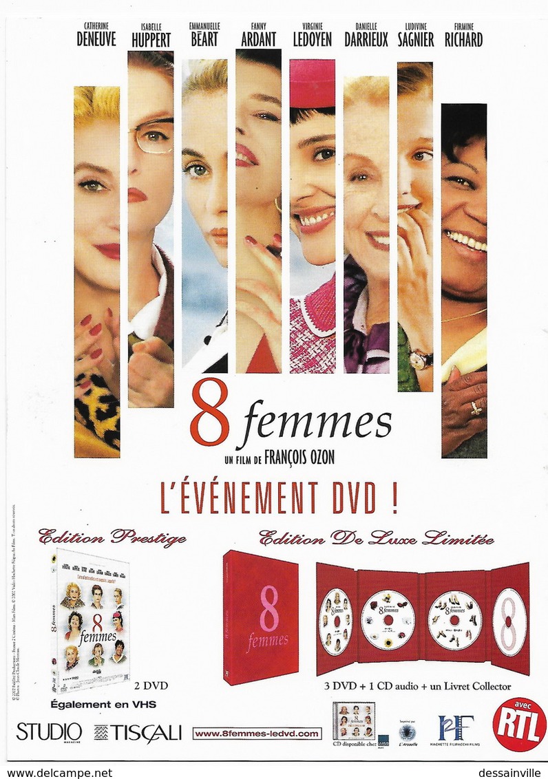 PORTFOLIO COLLECTOR Du Film 8 FEMMES De OZON Avec DENEUVE HUPPERT BEART DARRIEUX ARDANT LEDOYEN - Publicité Cinématographique
