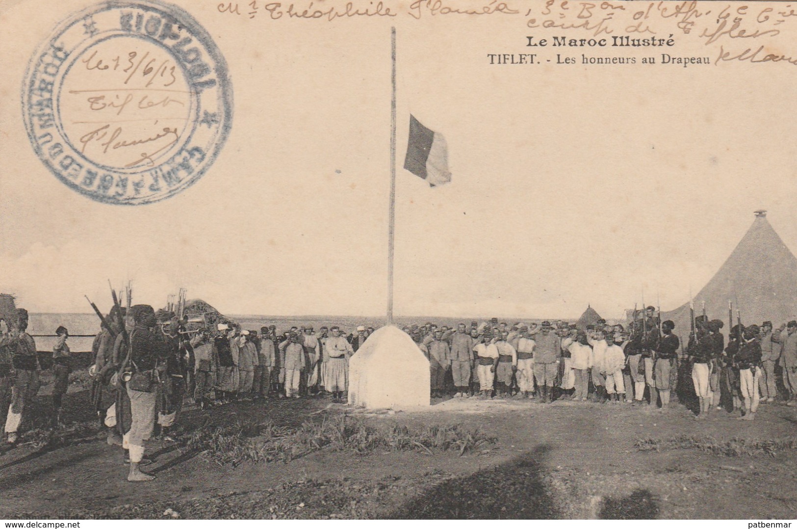 TIFLET MAROC LES HONNEURS DU DRAPEAU CAMPAGNE DU MAROC 1913 - Autres & Non Classés