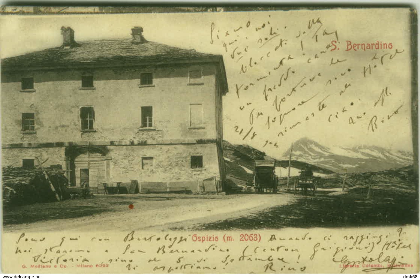 SWITZERLAND - SAN BERNARDINO - OSPIZIO - EDIT. G. MODIANO 1900s (BG3262) - Other & Unclassified