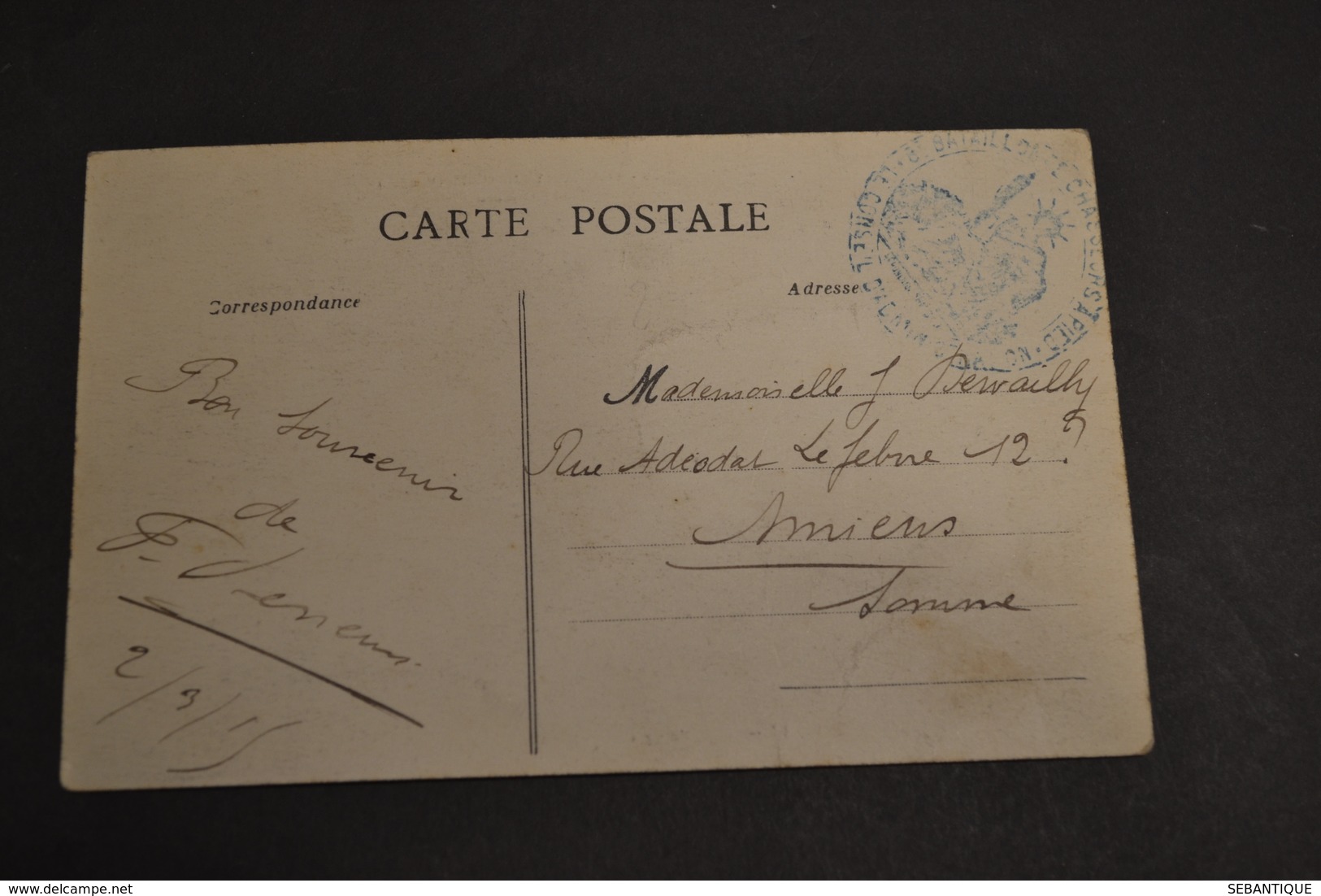 Carte Postale Fontenay Le Comte Cachet Militaire 8° Bataillon  De Chasseurs A Pied - Guerre 1914-18