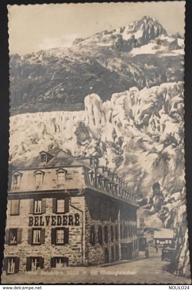 CPA, Hotel Belvedère (2300 M) Mit Rhonegletscher, Glacier Du Rhône - Autres & Non Classés
