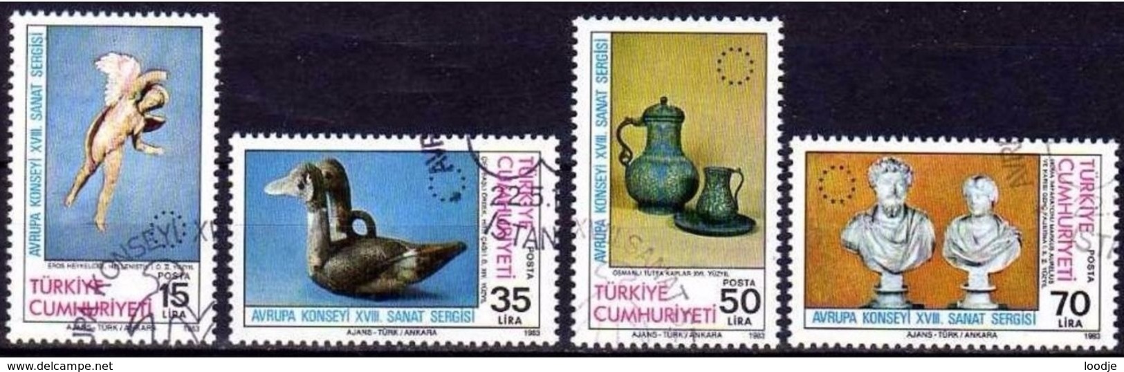 Turkije Mi 2636,2639 Europa Kunst,cultuur Gestempeld Fine Used - Gebruikt