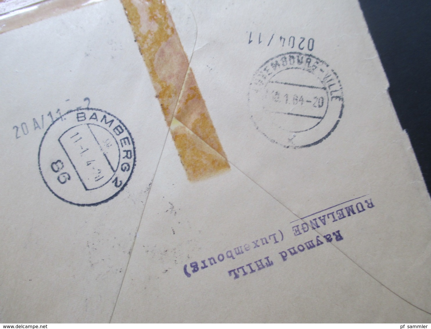 Luxemburg 1963 / 64 Einschreiben / Express Rumelange No 713 Recommande Europa Marken MiF Viele Stempel - Brieven En Documenten