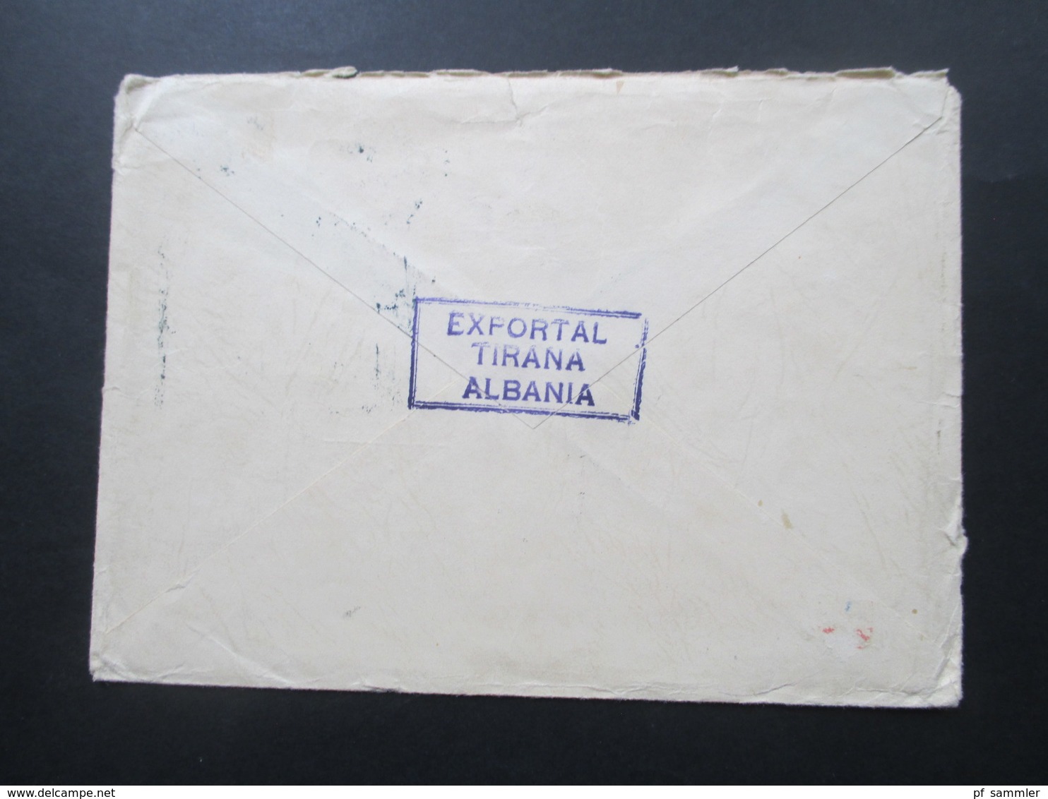 Albanien 1962 Stempel Taxe Percue / Exportal Tirana Albania Luftpost Einschreiben / Par Avion R-Zettel Tirane No 113 - Albanien