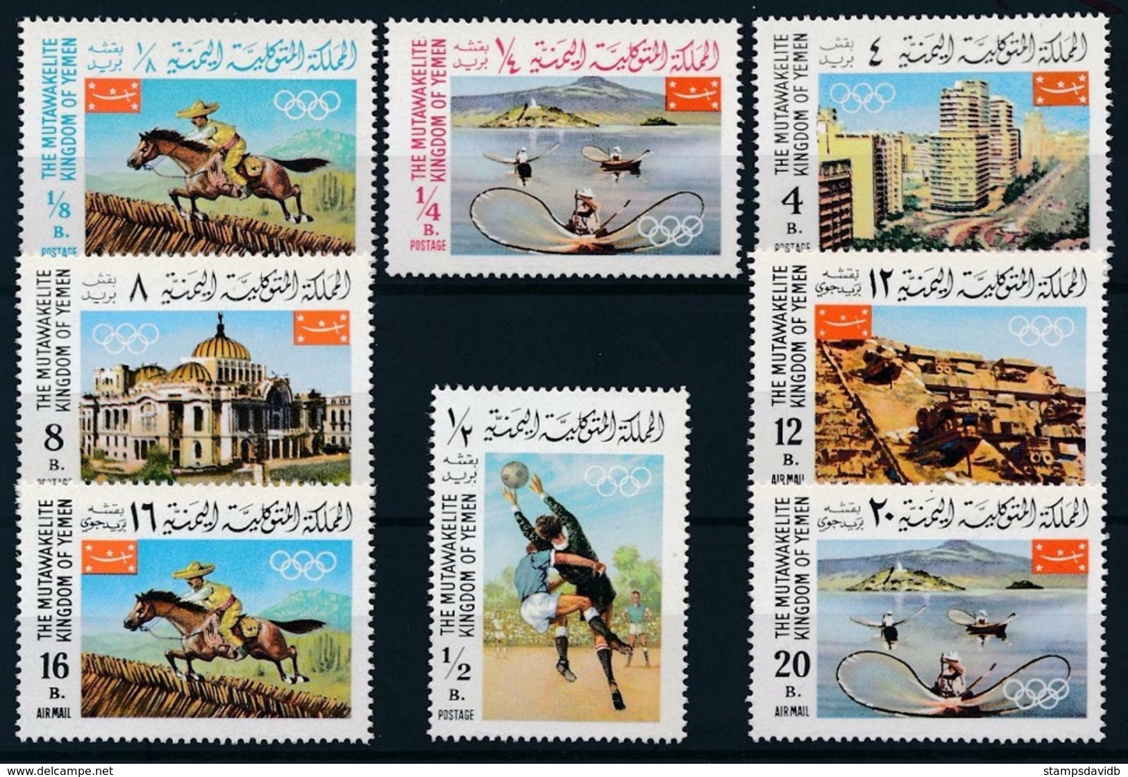 1967	Yemen Kingdom	403-410	1968 Olympic Games In Mexiko	6,00 € - Zomer 1968: Mexico-City