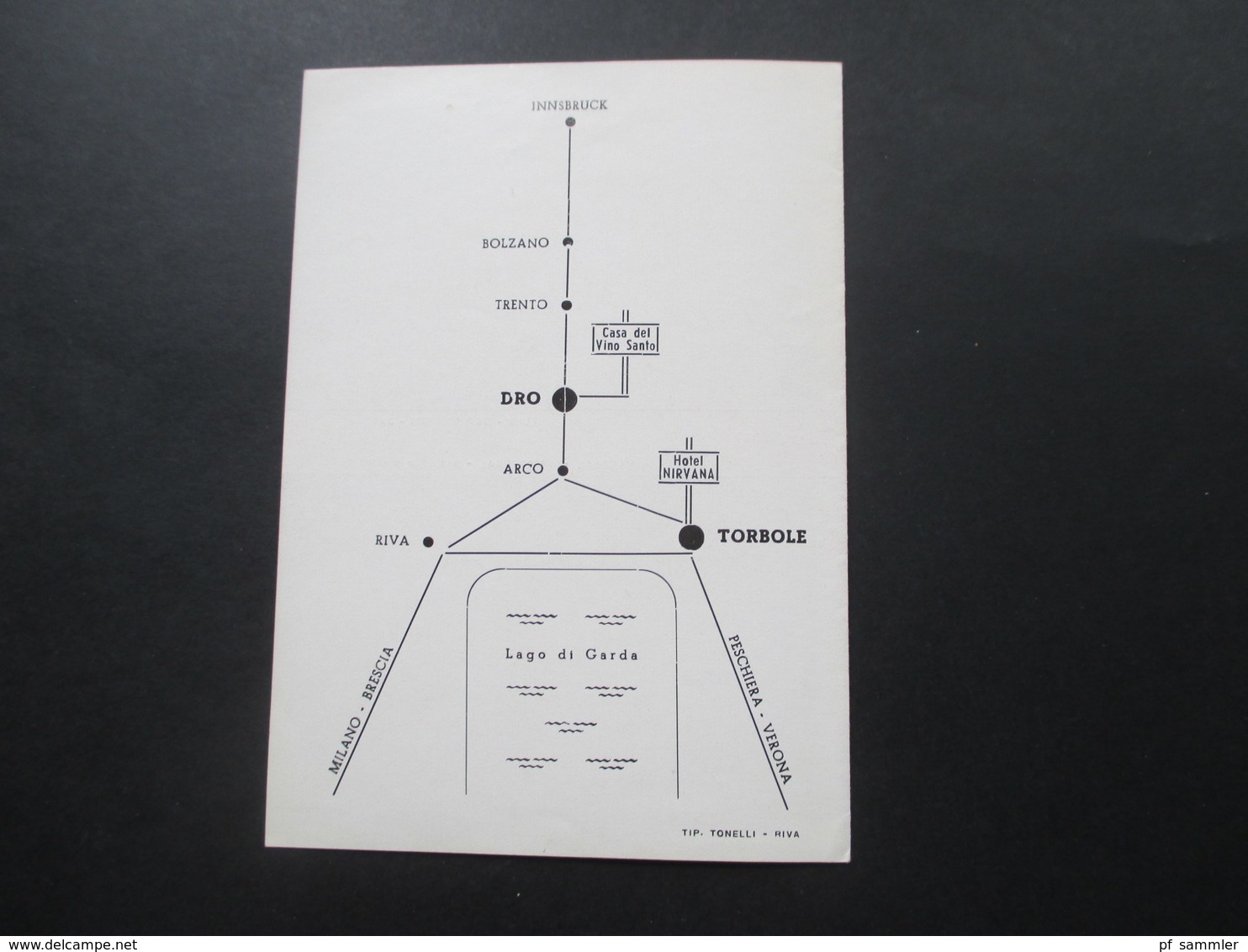 Faltkarte / Prospekt Hotel Nirvana Torbole Lago Di Garda Besitzer Angelini Ca. 1950er Jahre - Reiseprospekte