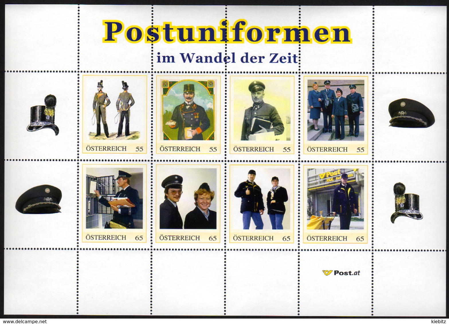 ÖSTERREICH 2010 ** Post Uniformen Im Wandel Der Zeit - PM Personalisierter Block Im Folder MNH - Post