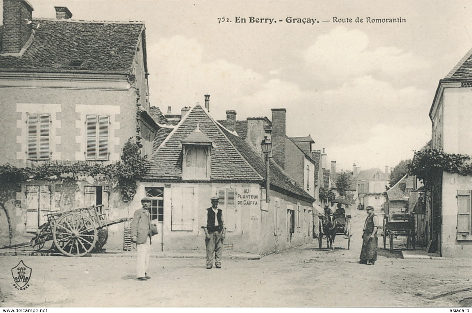 French Card In A Village With Advert Of " Au Planteur De Caiffa . Michel Cahen " Haifa . Judaica - Israël