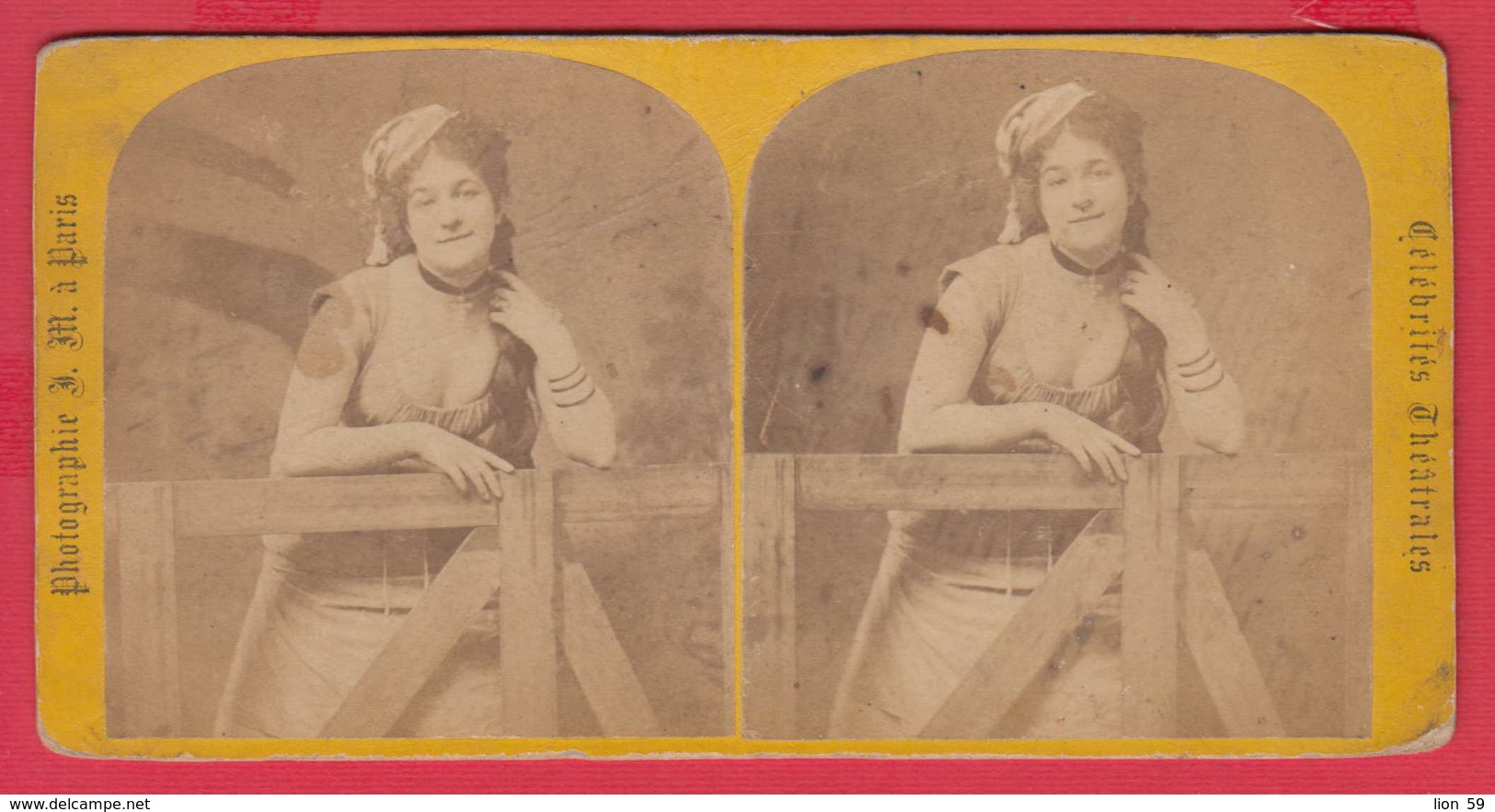 240895 / Stereoscope Card - PHOTOGRAPHIE J. M. PARIS , CEIEBRITES THEATRALES - WOMAN , France Frankreich Francia - Cartes Stéréoscopiques