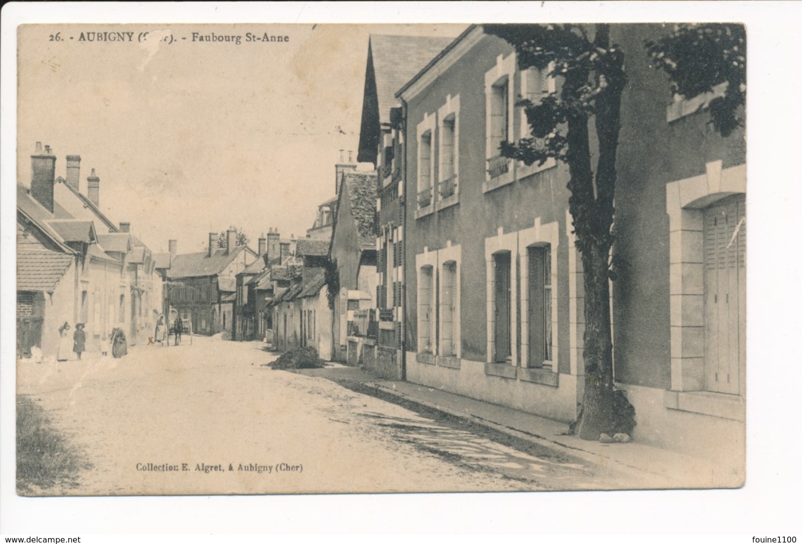 Carte D' Aubigny Sur Nère Faubourg Saint Anne ( état Moyen Dommage Car Peu Courante ) - Aubigny Sur Nere