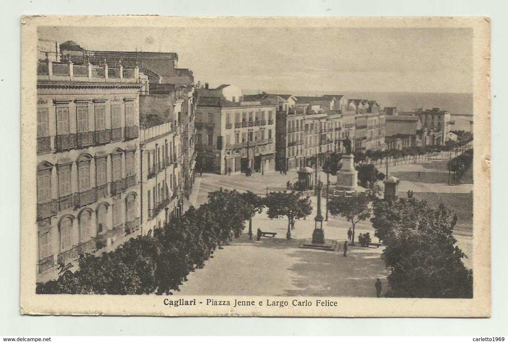 CAGLIARI - PIAZZA JENNE E LARGO CARLO FELICE   VIAGGIATA FP - Cagliari