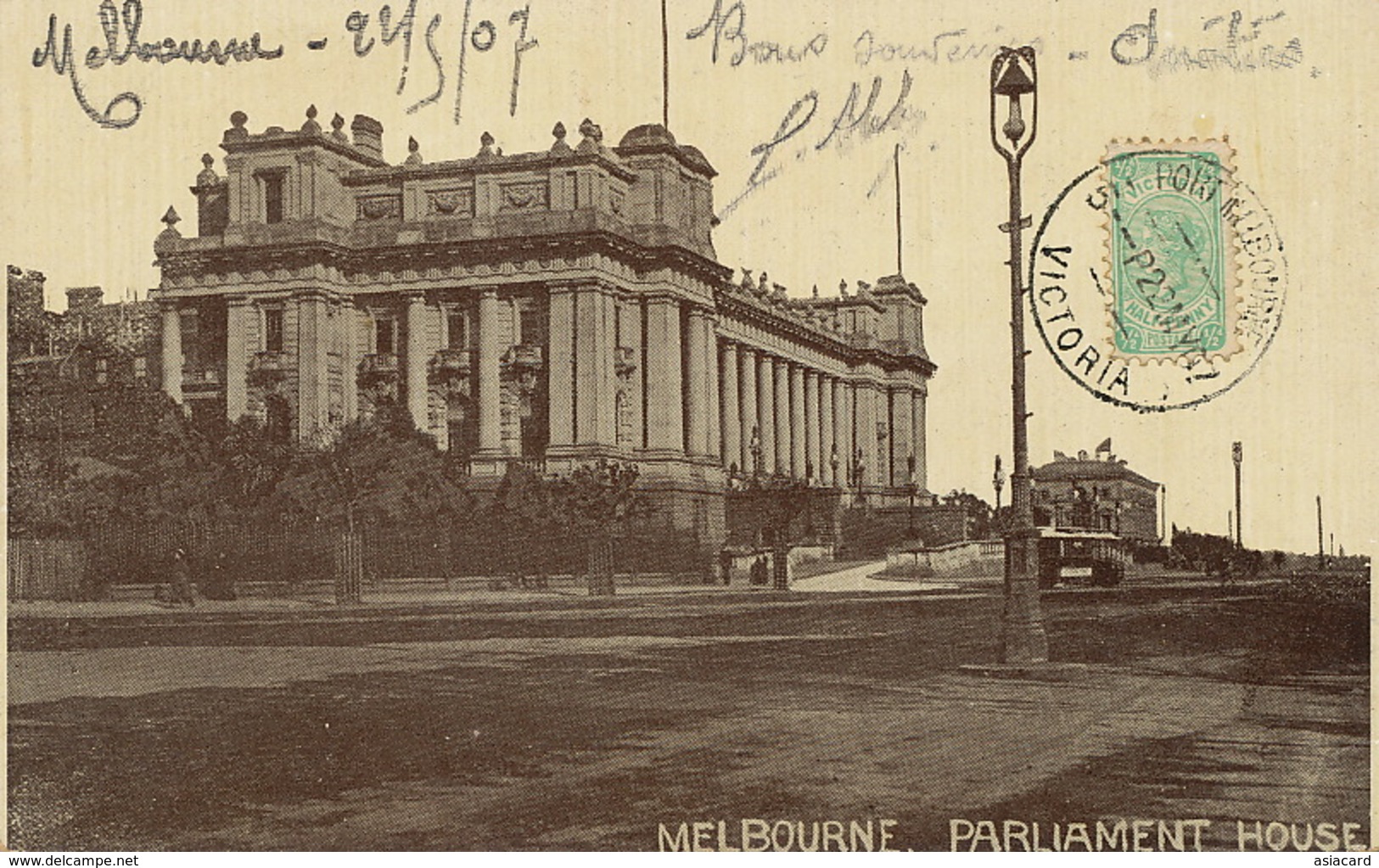 Melbourne Parliament House . Tram Tramway . P. Used  To France - Melbourne