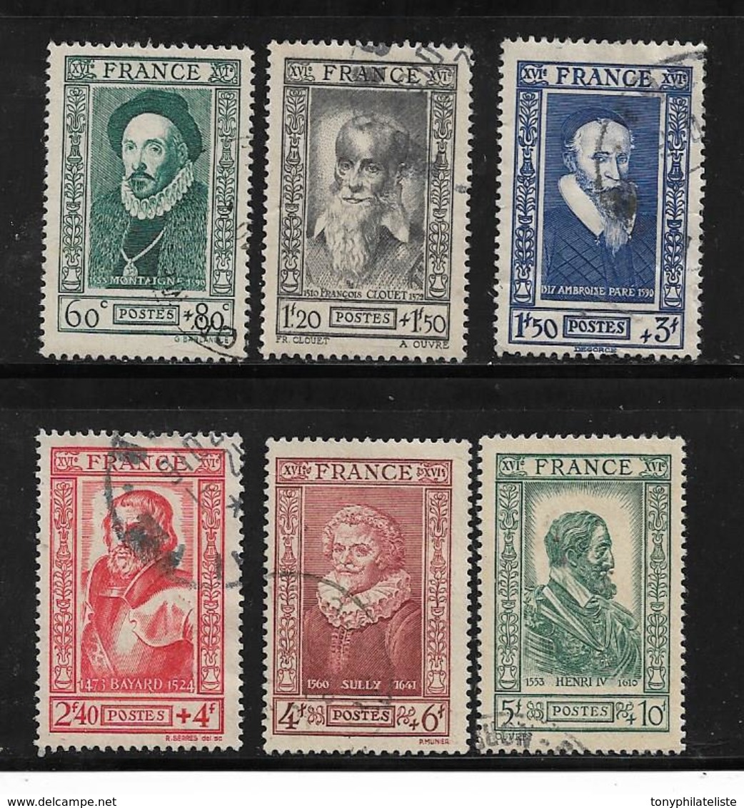 France Timbres De 1943 Célébrités N°587 A 592 Oblitérés - Used Stamps