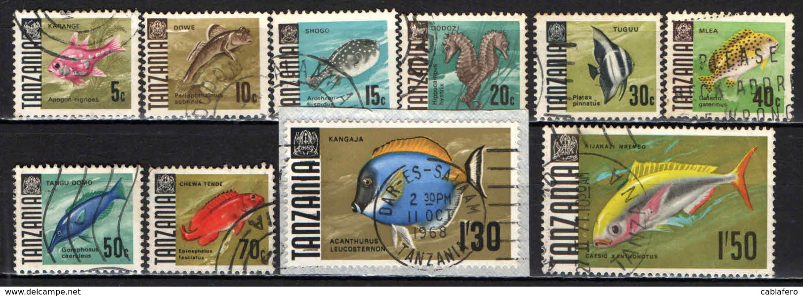 TANZANIA - 1967 - PESCI - FISHES - USATI - Tanzania (1964-...)