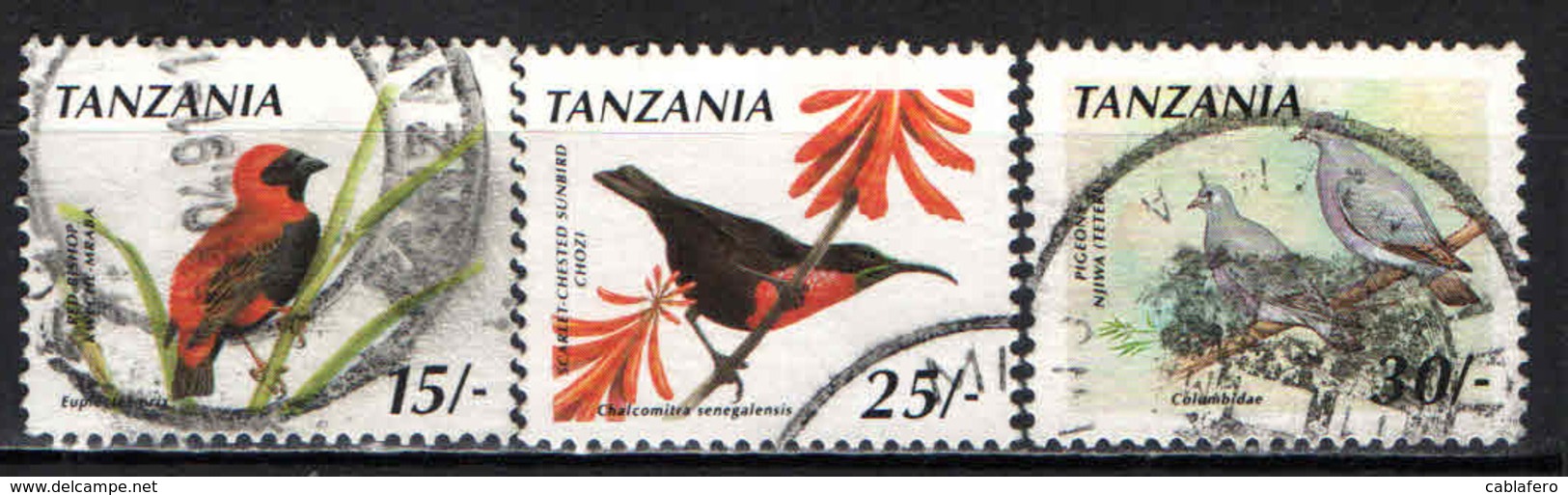 TANZANIA - 1990 - UCCELLI - BIRDS - USATI - Tanzania (1964-...)