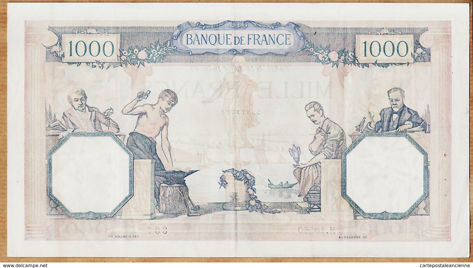 Blt8- Billet MILLE 1000 FRANCS Type CERES Et MERCURE PARIS 18 Juillet 1940 ES Alphabet N.10350 -337 N°258737337 - 1 000 F 1927-1940 ''Cérès Et Mercure''