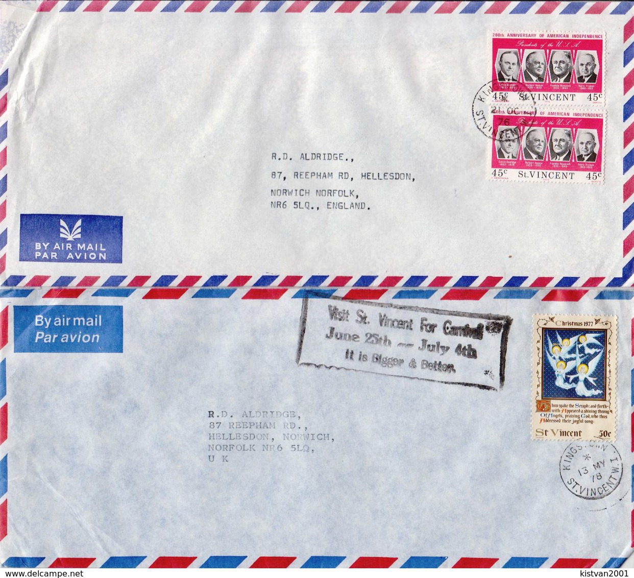 Postal History: St Vincent 4 Covers - St.Vincent (1979-...)