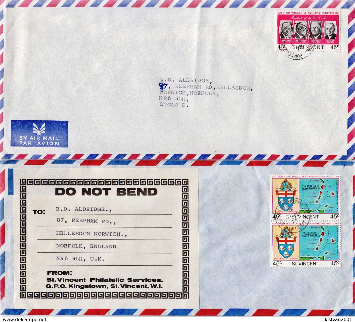 Postal History: St Vincent 4 Covers - St.Vincent (1979-...)