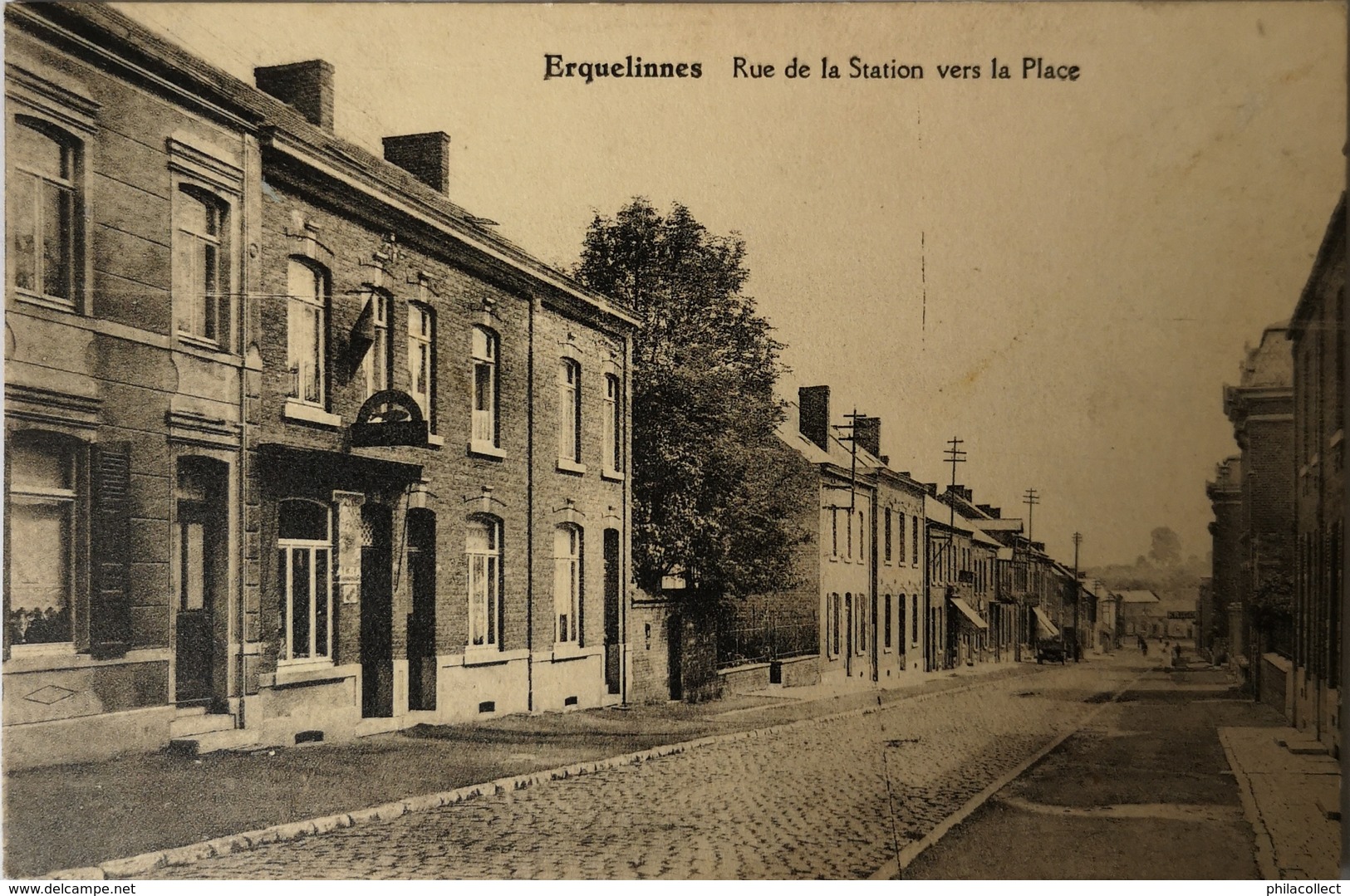 Erquelinnes // Rue De La Station Vers La Place 1936 - Erquelinnes