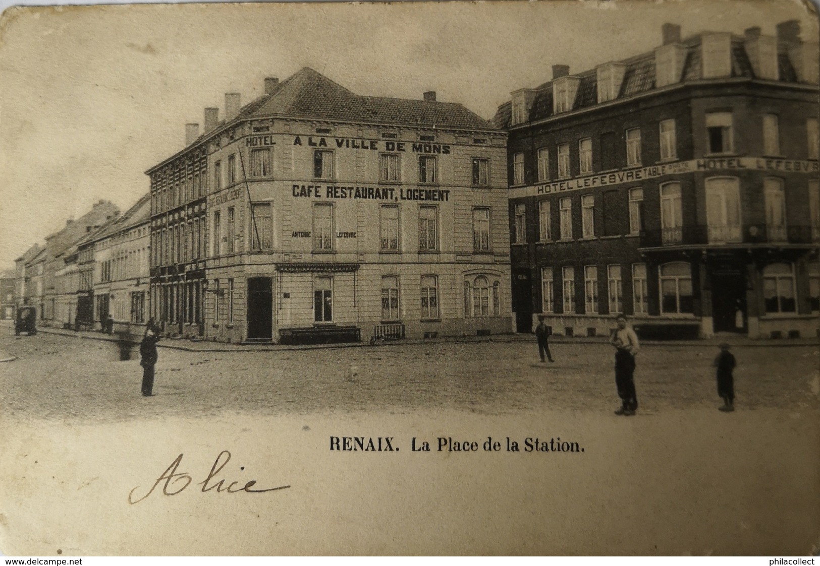 Renaix - Ronse // LA Place De La Station (Hotels) 1904? - Renaix - Ronse